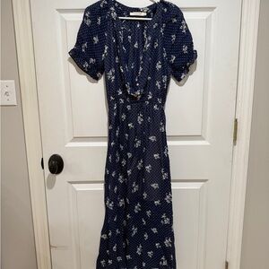 Christy Dawn Navy Blue Floral Midi Dress